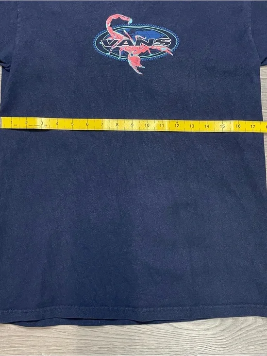 Vintage Vans Scorpion Graphic T-Shirt Navy Blue Y2K Skate Tee Small - Picture 7 of 8